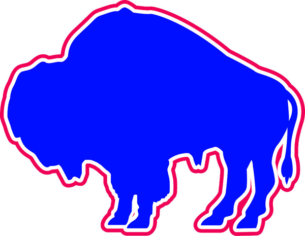 Bison team mascot red, white and blue vinyl sports sticker. Customize on line. Bison 2
